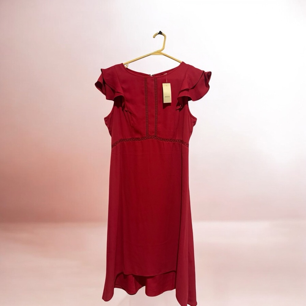 LOFT Vibrant Red Dress - Picture 2 of 3